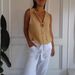 Women's Clothing V Neck Cotton And Linen Sleeveless Casual Shirt_ecoleips.com