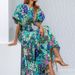 Women's Slim Fit Printed Pleated Long Skirt Spring Fashion Casual Dress American Style Thin Suitable For Summer_ecoleips.com