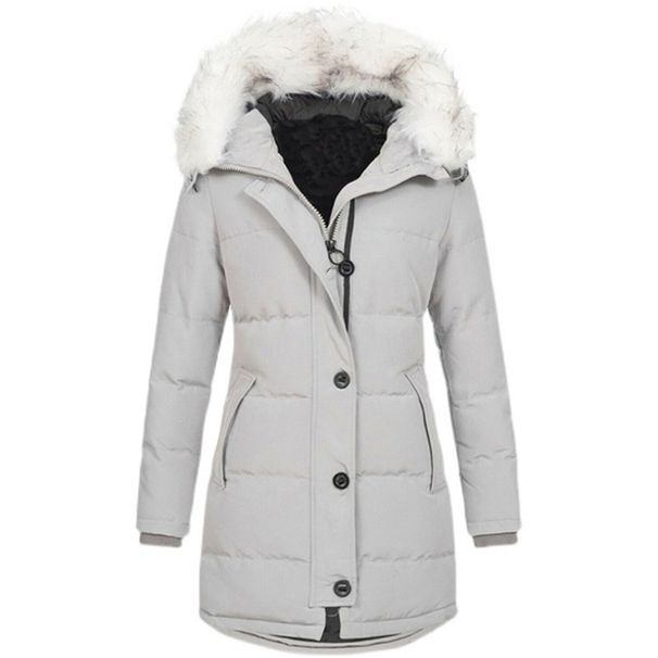 Women's Clothing Winter Warm Cotton Coat With Detachable Faux Fur Hood – Slim Fit, Long Sleeve, Thickened Insulation For Men & Women_ecoleips.com