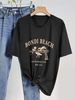 Women's Clothing Women's Casual Round Neck Short Sleeve T-Shirt Multi-Color Style Simple Fashionable Sports Top Solid Printed Loose Fit_ecoleips.com