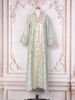 Verve Muslim Abaya Women's Long 2025 Sequin New V-neck Loose Evening Dubai Dress_ecoleips.com