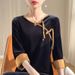 Elegant Chinese-style Niche Gold Velvet Dress, 2024 Spring New Vintage Cheongsam Midi Dress_ecoleips.com