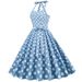 Vintage Retro Polka Dot Belted Backless Dress With Loose Skirt And Puffy Skirt Wholesale_ecoleips.com