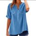 2025 New Foreign Trade Bamboo Cotton Solid Color Plus Size Fashion Casual Short Sleeve Women's Shirt_ecoleips.com