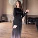 Women's Slim Fit Long Dress Tie Dye Pleated Gradient Elegant Style European American Fashion 2024_ecoleips.com