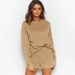 New, European And American Women's Clothing Fashion British Solid Color Sweater Shorts Set_ecoleips.com