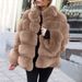 Women's jackets fox fur horizontal splicing artificial fur_ecoleips.com