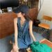 Sleeveless Strap Dress Women Summer Single-Breasted Pockets Denim Dresses Woman Korean Style Loose A Line Mini Dress_ecoleips.com