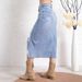K Women's Half Skirt Denim Stretch Casual Distressed Simple Retro_ecoleips.com