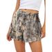 Women's 3D Printed Drawstring Shorts - Cotton Blend Casual Breathable Lounge Pants With Leaf/Branch Patterns_ecoleips.com