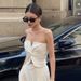 European And American Style Women's Summer Fashion Short Bow Slim Sleeveless Twisted One Shoulder Strapless Top_ecoleips.com