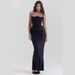 Slim Fit Elegant Sexy Satin Strapless Dress for Women Pleated Trim European American Style New Arrival 2025_ecoleips.com