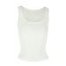 AC307 White Pure Cotton Vest, Sleeveless Camisole Women, Suitable Wearing Under A Suit Or As An Outer Piece In Summer_ecoleips.com