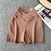 Women's Clothing V Waist Slim Brown High Waist Shorts For Women Spring And Summer Fashion Leisure Trend Slim Hip Pants_ecoleips.com