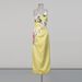 Women's Clothing Retro Bright Yellow Strapless Long Dress Three Dimensional Floral Embroidery Women's Dress Spring_ecoleips.com