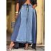 Women's Color Block Wide Leg Cropped Jeans Street Style Elastic Drawstring Pleated 2026 New Style Cross Border Independent Website_ecoleips.com