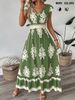 2025 European And American Summer New Women's Clothing Beach Dress Holiday Style Printed Big Swing Dress_ecoleips.com
