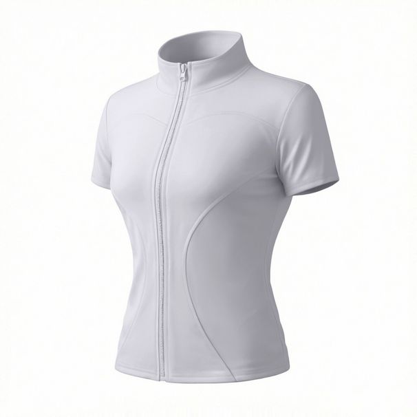 Women's Slim Fit Cropped T-Shirt – Quick-Dry Workout Top, Breathable Gym Tee For Cycling & Fitness_ecoleips.com