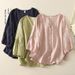 Women's Heavy Duty Embroidered Cardigan Loose Fit V Neck Lantern Sleeve Casual Elegant Fashion Top For Spring/Summer_ecoleips.com