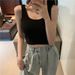 High Waisted Cropped Tank Top for Women Sleeveless Unique Design Layering Outerwear_ecoleips.com