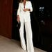 Elegant Women's Professional Blazer & Straight Pants Set - Premium Stretch Polyester Blend For Office & Formal Occasions (Beige, S/M/L/Xl)_ecoleips.com
