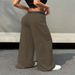 2027 Summer Fashion High-Waisted Wide-Leg Trousers Women Polyester Pure Color A-Line Straight Type Casual Pants S-5XL_ecoleips.com