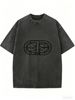 Women's Casual Washed Effect Tee, Loose Fit Short Sleeve Basic Fashion Top_ecoleips.com