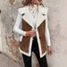 Women's Long Sleeveless Shearling Vest Coat – Trendy Faux Fur Layering Jacket With Button Closure & Pockets_ecoleips.com