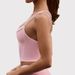 Women's Fitness Top Color Block Faux Two Piece Halter Neck Sports Bra Sexy Thin Straps Yoga Wear Vest_ecoleips.com