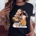 New Fashion Independent Brand Family Collection Simple Letter Print Loose Short-sleeve Stylish Women's T-shirt_ecoleips.com