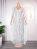 Women's Clothing Ball Evening Dress Long Skirt Plus Size Women's Clothing V Neck Sequin Dress_ecoleips.com