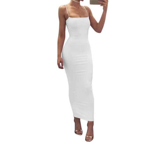 Women's Clothing Ins Sexy Sling Temperament Sling Long Skirt Backless Slim Dress_ecoleips.com