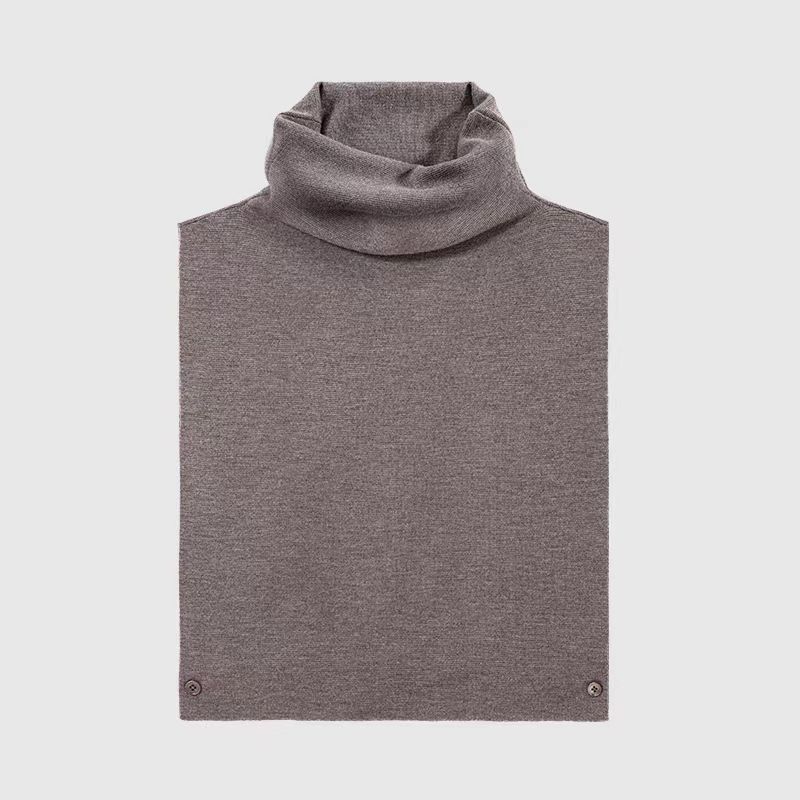Aria Basics King_R0W Fashionable Large Collar German Biella Wool Blend Double-Layer Knit Layering Vest For Women_ecoleips.com