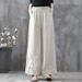 Suitable For All Seasons 2024 Autumn Literary Loose Versatile Embroidered For Women New Casual Wide-leg Cotton Linen Pants_ecoleips.com