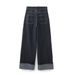 Women's Clothing Autumn New Lapel Denim Jacket + Flared Hem Pants Set_ecoleips.com