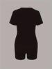 Summer Women's Casual Fashion Letter Print Loose T-shirt+shorts Two-piece Sportswear Suitable For Daily Wear-51_ecoleips.com