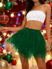 Versatile High-waisted Slimming Mesh Skirt, Tulle Skirt, Mesh Cake Skirt, Women's Short Princess Skirt With Ruffles, Versatile Midi Skirt._ecoleips.com