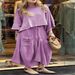 2027 Spring Autumn Fashion European-USA Style Women O-Neck 3/4 Sleeve T-Shirt + Lace-Up Skirts Pure Color Two-Piece Casual Suits S-5XL_ecoleips.com