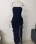 Women's Clothing Women's Sexy Strapless Dress Yellow Slit Elegant For Formal & Casual For Women Elegant Strapless Long Dress_ecoleips.com