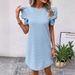 Women's Clothing Multiple Colors Puff Sleeve Tunic Dress_ecoleips.com