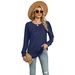 2025 Autumn/winter New Solid Color U-neck Pleated Long Sleeved T-shirt Top For Women_ecoleips.com
