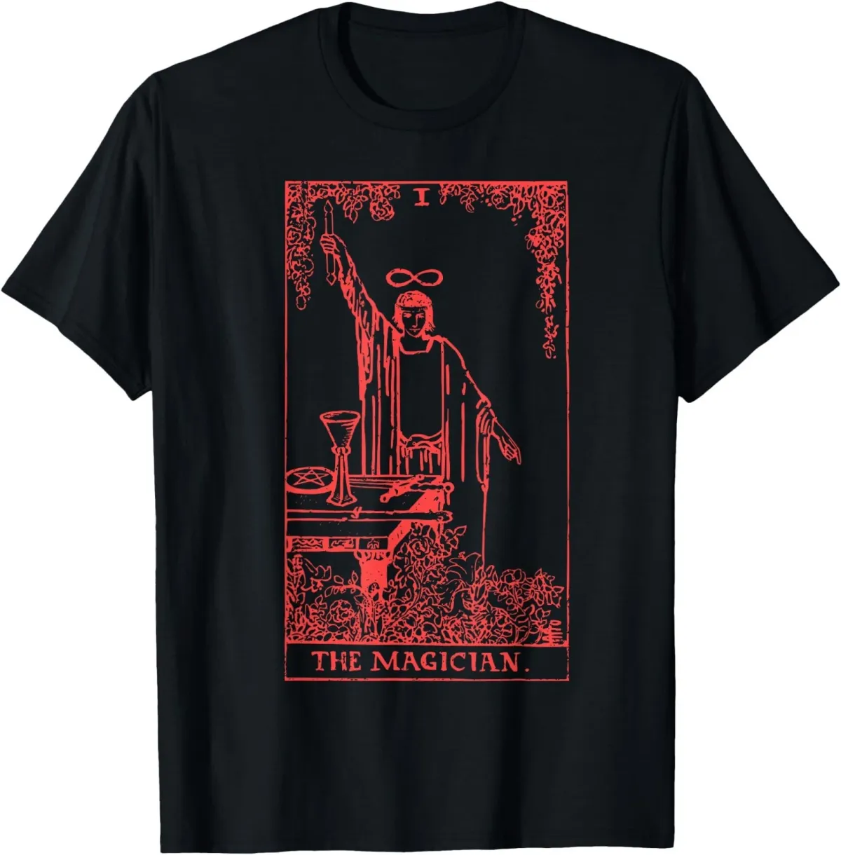 Women's T-Shirts I Magican Tarot Occult Lucifer 666 Blackcraft Goth Satan T-Shirt_ecoleips.com