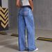 Cross-border Bow-knot Embroidered Jeans For Women, Spring Autumn, Sweet And Spicy Style, High-waisted,_ecoleips.com