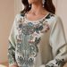 Women's Long Robe with Beaded Print round Neck Rhinestone Print Muslim Fashion Clothing SW2604_ecoleips.com
