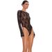 Lace Perspective Tight-fitting Hollow Women's Onesie European And American Street Hottie Top_ecoleips.com