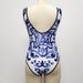 Women's U Neck Backless One Piece Swimsuit Fashion Printed Wire Free Chest Pad Regular Size_ecoleips.com