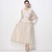 Women's Clothing Luxurious Lace Woven Two Piece Set With Metal Buckle Jacket And Full Skirt High End Hepburn Style For Women Round Neck_ecoleips.com