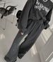 Chic High Waisted Slimming Drawstring Pants Women's Winter Retro Style Crew Neck Sweatshirt With Letter Print Casual Set_ecoleips.com
