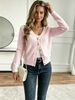 Gentle And Soft Knitted Cardigan, V-neck Button-down Faux Mink Fleece Sweater, Elegant And Versatile Short Outerwear._ecoleips.com