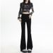 2025 Spring/Summer High-Waisted Micro-Flare Jeans For Women, Slim-Fit, Petite-Friendly, Stretchy, Straight-Leg,_ecoleips.com